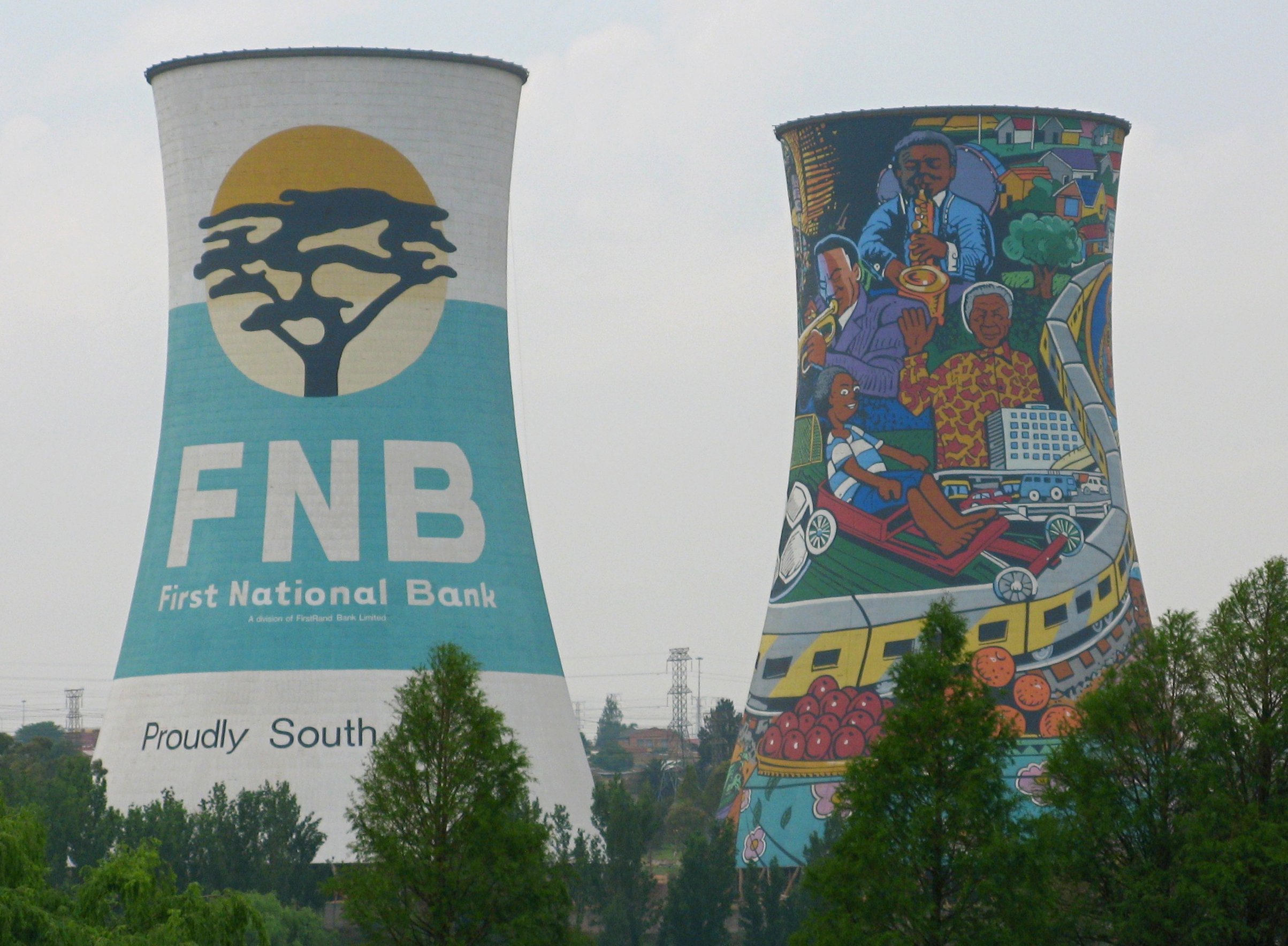 Coal power station towers in Soweto, Johannesburg