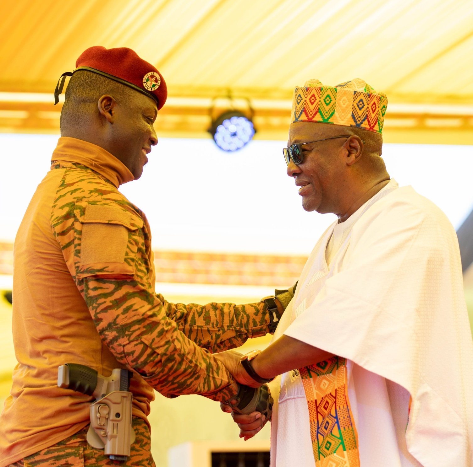 Burkina Faso President Ibrahim Traore meets Ghana's President John Mahama, following Mahama's inauguration