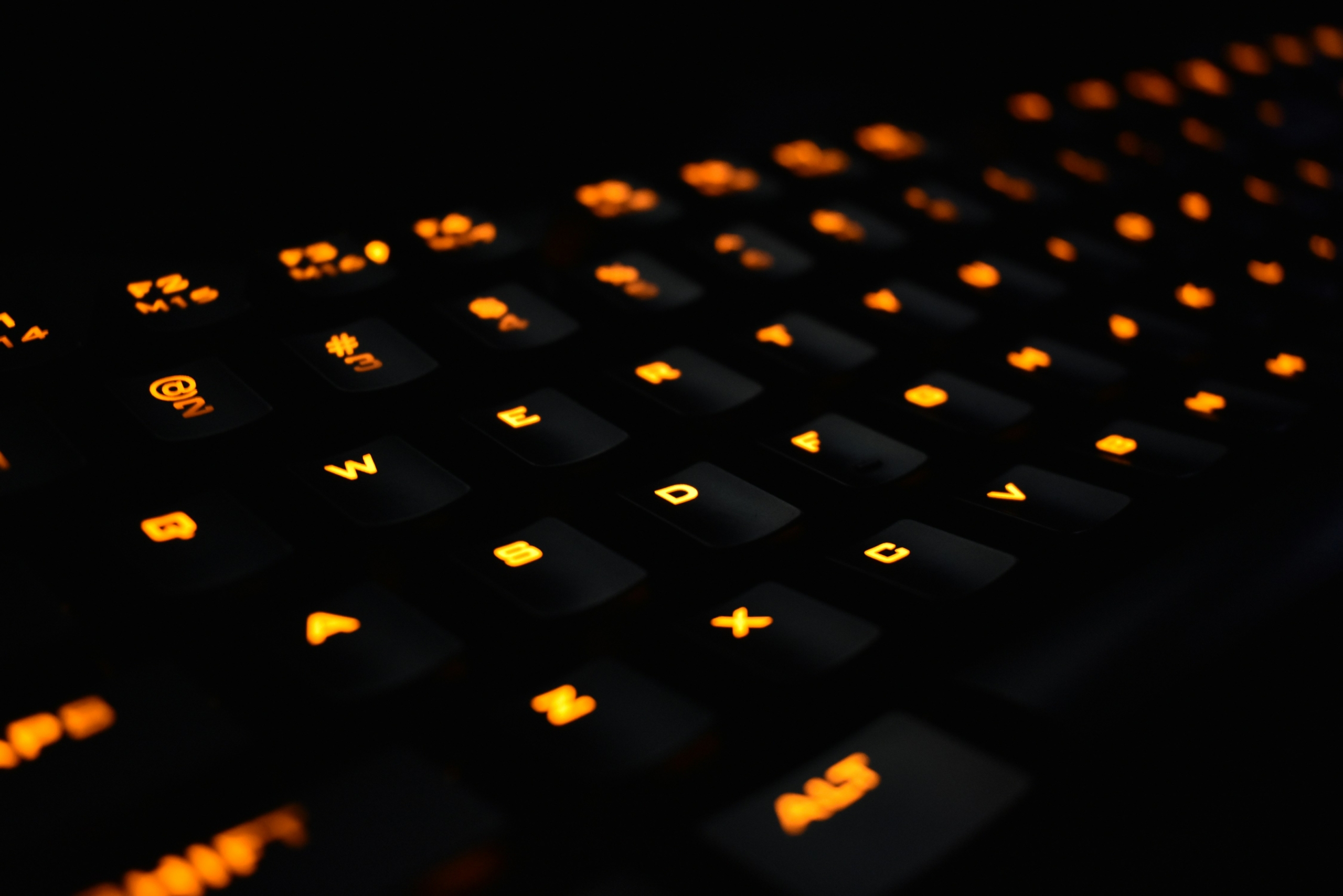 Image of a backlit computer keypad.